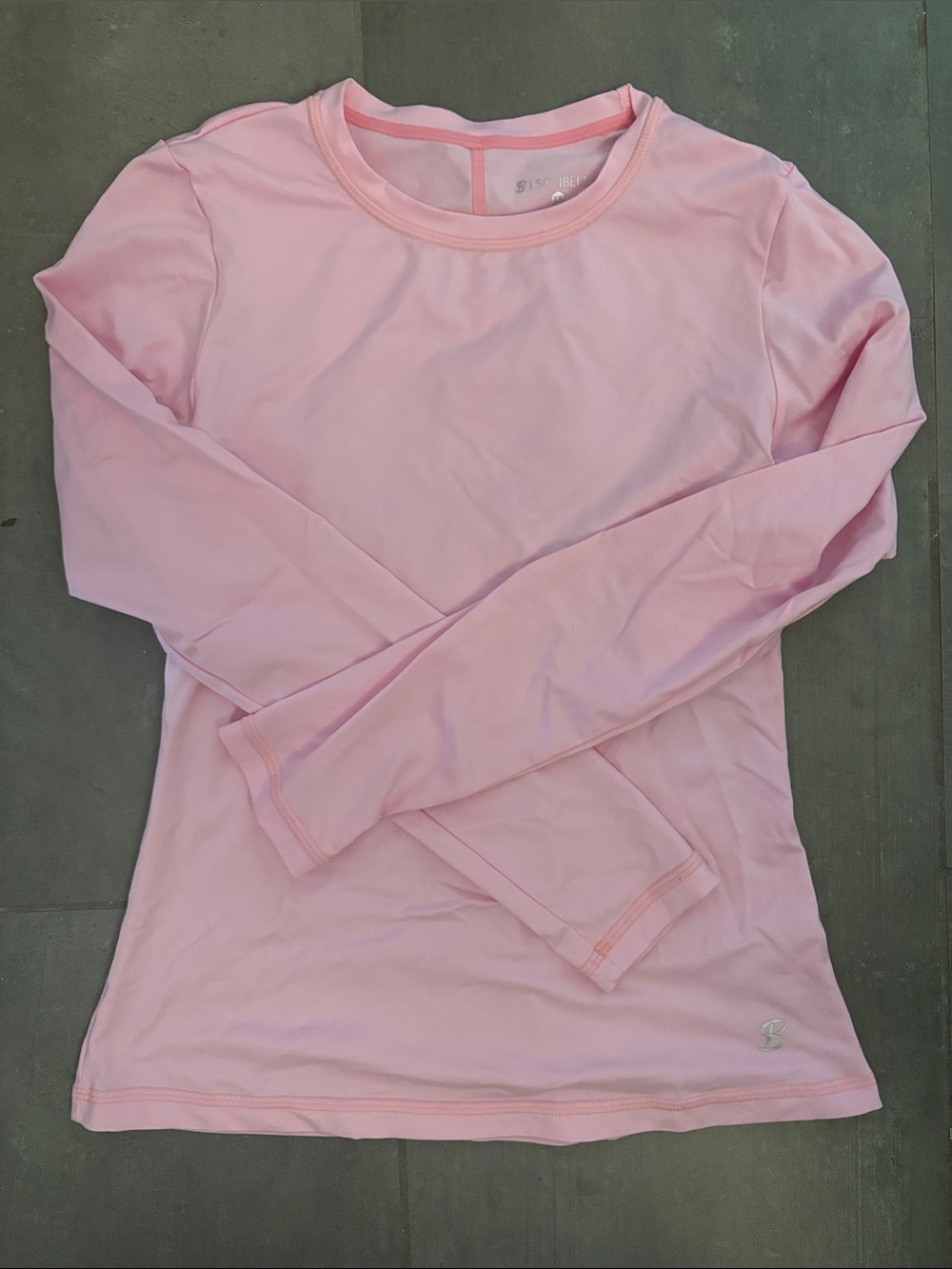 Women's Light Pink Long-Sleeve Crewneck Top